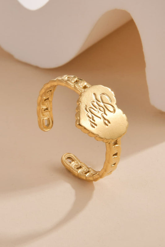 14K Gold Plated LOVE YOU Open Ring - #WestTrend#